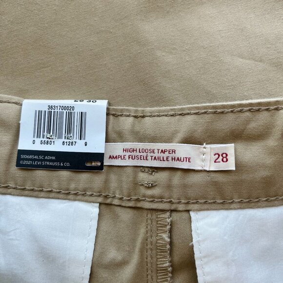 Levi's Tailor High Loose Tapered Pants Straight Leg Mom Jeans Fit Tan 28 - Picture 6 of 6